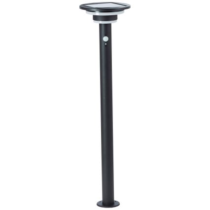 Brilliant - Lámpara solar LED con sensor GARVINA LED/3W/3,7V 2000 mAh 85 cm IP44 negro