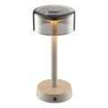 Brilliant - LED Lámpara de mesa para exterior recargable, táctil y regulable RAZOR LED/2,5W/5V 2700K 2600 mAh IP44 gris