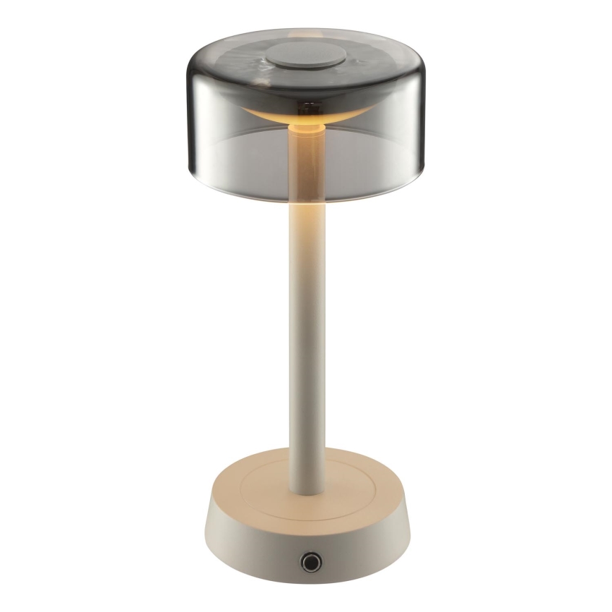 Brilliant - LED Lámpara de mesa para exterior recargable, táctil y regulable RAZOR LED/2,5W/5V 2700K 2600 mAh IP44 gris