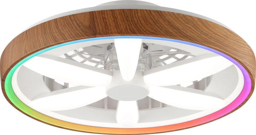 Brilliant - LED RGBW Ventilador de techo regulable GAIANO LED/24W/230V 2700-6500K diá. 48 cm marrón + control remoto