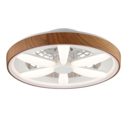 Brilliant - LED RGBW Ventilador de techo regulable GAIANO LED/24W/230V 2700-6500K diá. 48 cm marrón + control remoto