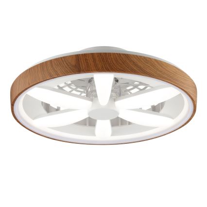 Brilliant - LED RGBW Ventilador de techo regulable GAIANO LED/24W/230V 2700-6500K diá. 48 cm marrón + control remoto