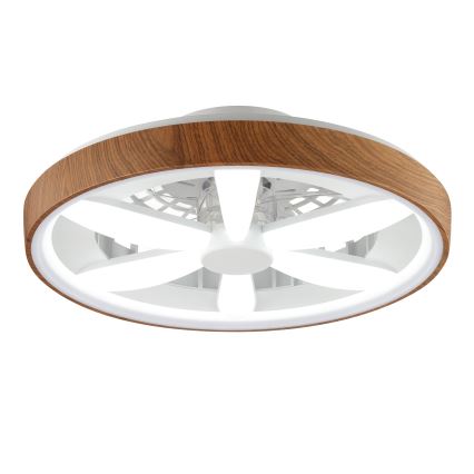 Brilliant - LED RGBW Ventilador de techo regulable GAIANO LED/24W/230V 2700-6500K diá. 48 cm marrón + control remoto