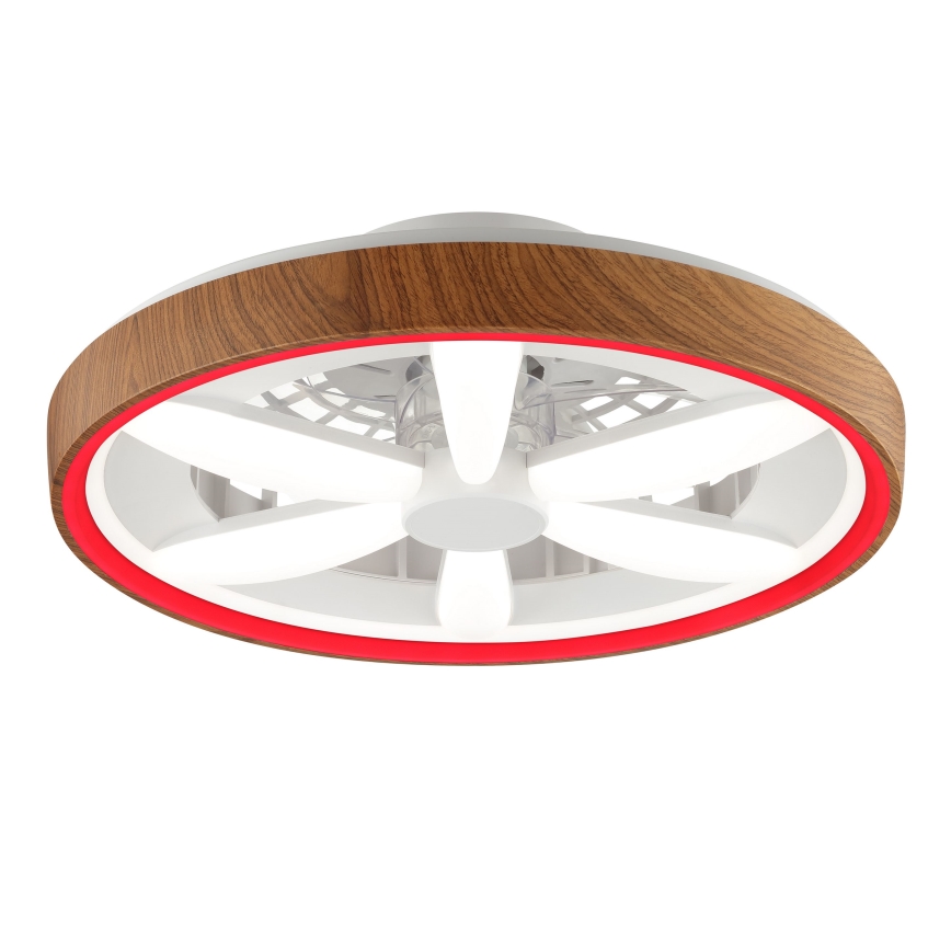 Brilliant - LED RGBW Ventilador de techo regulable GAIANO LED/24W/230V 2700-6500K diá. 48 cm marrón + control remoto