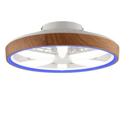 Brilliant - LED RGBW Ventilador de techo regulable GAIANO LED/24W/230V 2700-6500K diá. 48 cm marrón + control remoto