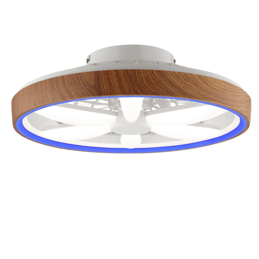Brilliant - LED RGBW Ventilador de techo regulable GAIANO LED/24W/230V 2700-6500K diá. 48 cm marrón + control remoto