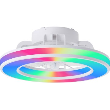 Brilliant - LED RGBW Ventilador de techo regulable MONDELLO LED/26W/230V 2700-6500K diá. 41,5 cm blanco + control remoto