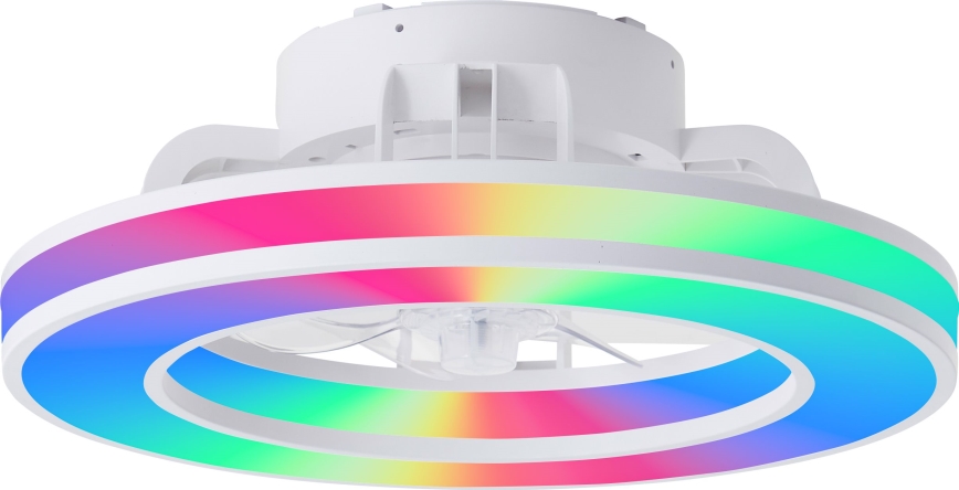 Brilliant - LED RGBW Ventilador de techo regulable MONDELLO LED/26W/230V 2700-6500K diá. 41,5 cm blanco + control remoto