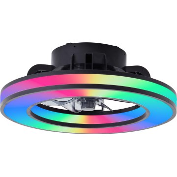 Brilliant - LED RGBW Ventilador de techo regulable MONDELLO LED/26W/230V 2700-6500K diá. 41 cm negro + control remoto