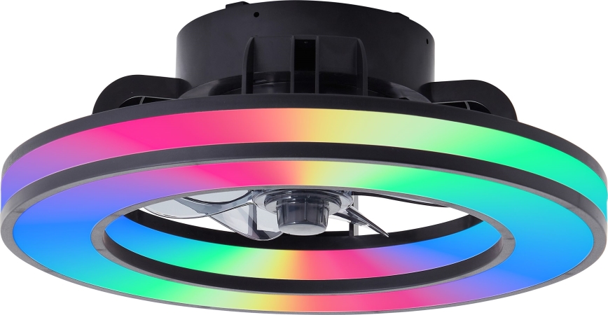 Brilliant - LED RGBW Ventilador de techo regulable MONDELLO LED/26W/230V 2700-6500K diá. 41 cm negro + control remoto