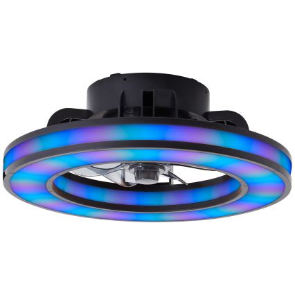 Brilliant - LED RGBW Ventilador de techo regulable MONDELLO LED/26W/230V 2700-6500K diá. 41 cm negro + control remoto