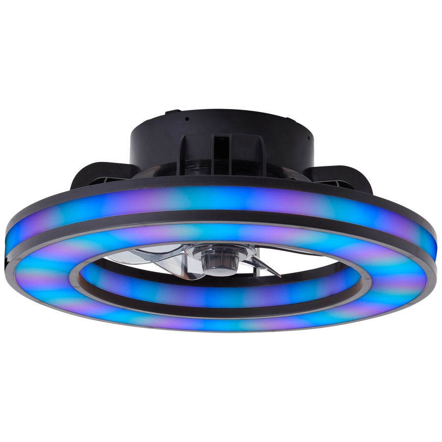 Brilliant - LED RGBW Ventilador de techo regulable MONDELLO LED/26W/230V 2700-6500K diá. 41 cm negro + control remoto