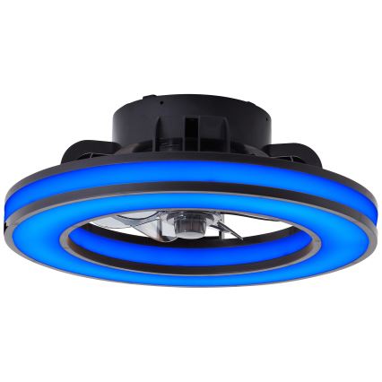 Brilliant - LED RGBW Ventilador de techo regulable MONDELLO LED/26W/230V 2700-6500K diá. 41 cm negro + control remoto