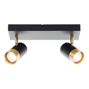 Brilliant - Luminaria LED de focos VIGOLO 2xGU10/5W/230V negro/dorado