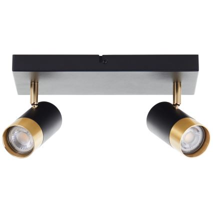 Brilliant - Luminaria LED de focos VIGOLO 2xGU10/5W/230V negro/dorado