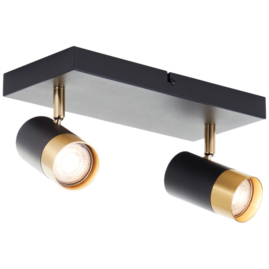 Brilliant - Luminaria LED de focos VIGOLO 2xGU10/5W/230V negro/dorado
