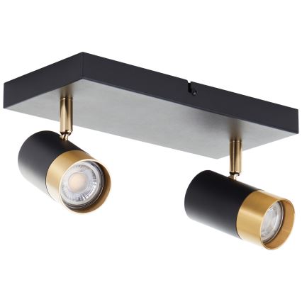 Brilliant - Luminaria LED de focos VIGOLO 2xGU10/5W/230V negro/dorado