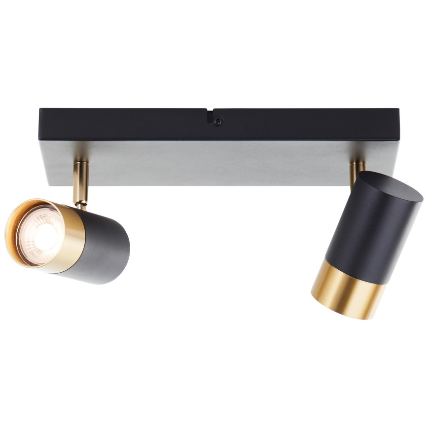 Brilliant - Luminaria LED de focos VIGOLO 2xGU10/5W/230V negro/dorado