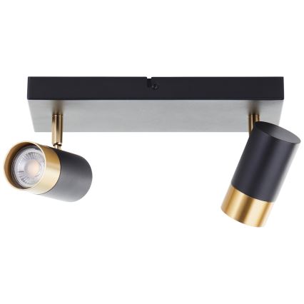 Brilliant - Luminaria LED de focos VIGOLO 2xGU10/5W/230V negro/dorado