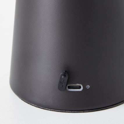 Brilliant - Lámpara de mesa exterior táctil regulable MUFFIN LED/3W/5V USB 2600 mAh IP44 negra