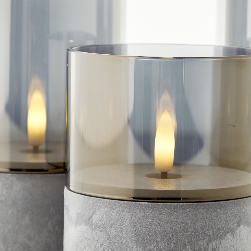 Brilliant - Pack de 3 velas LED BOUGIE LED/2xAA IP44 gris/ahumado
