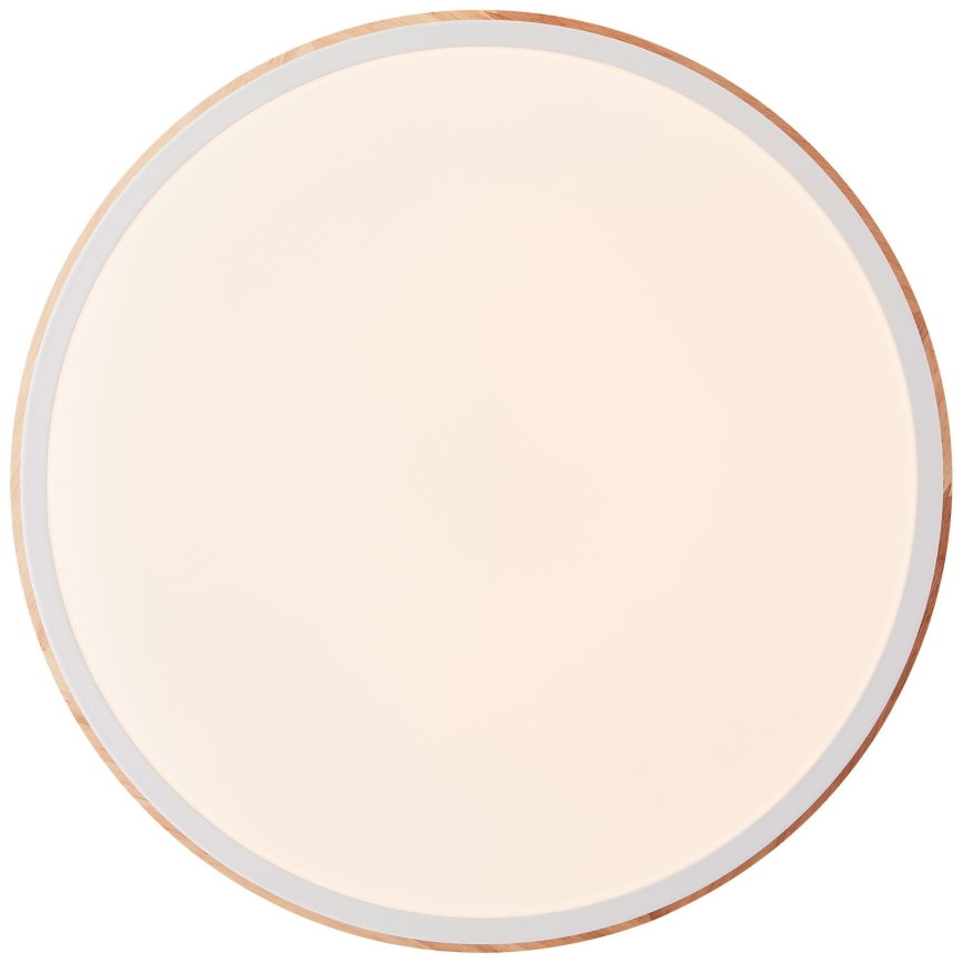 Brilliant - Plafón LED regulable BAARLO LED/24W/230V diá. 35 cm blanco/madera de caucho
