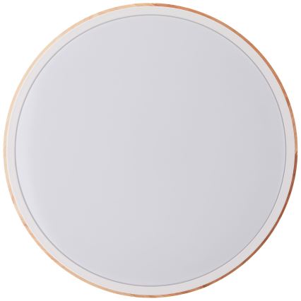 Brilliant - Plafón LED regulable BAARLO LED/24W/230V diá. 35 cm blanco/madera de caucho