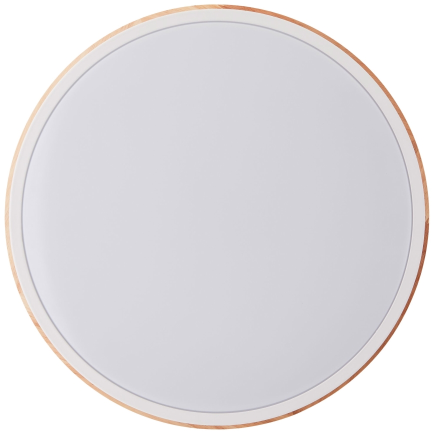 Brilliant - Plafón LED regulable BAARLO LED/24W/230V diá. 35 cm blanco/madera de caucho