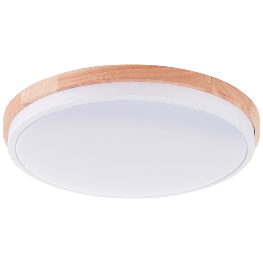 Brilliant - Plafón LED regulable BAARLO LED/24W/230V diá. 35 cm blanco/madera de caucho