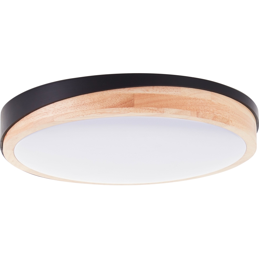 Brilliant - Plafón LED regulable BAARLO LED/24W/230V diá. 35 cm negro/madera de caucho