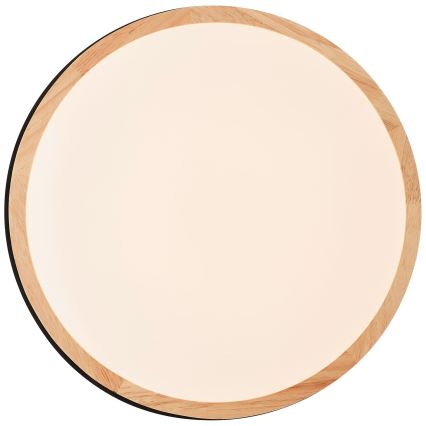 Brilliant - Plafón LED regulable BAARLO LED/24W/230V diá. 35 cm negro/madera de caucho