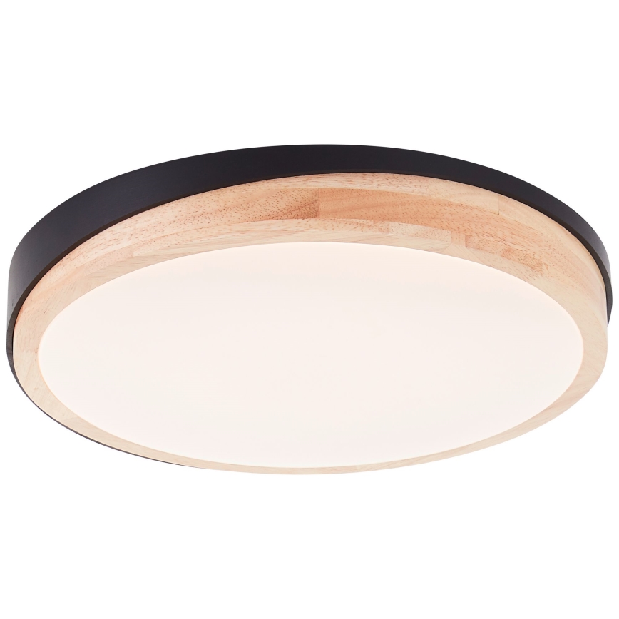 Brilliant - Plafón LED regulable BAARLO LED/24W/230V diá. 35 cm negro/madera de caucho