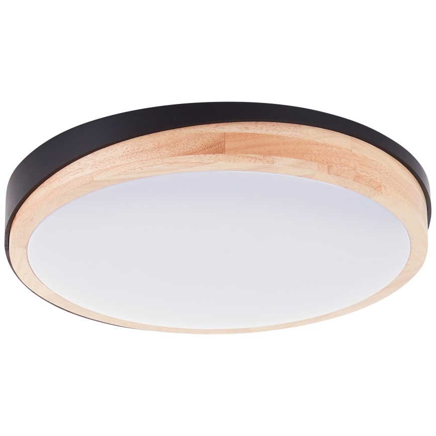 Brilliant - Plafón LED regulable BAARLO LED/24W/230V diá. 35 cm negro/madera de caucho