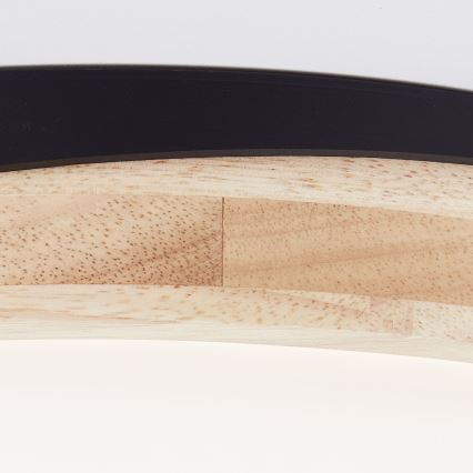 Brilliant - Plafón LED regulable BAARLO LED/24W/230V diá. 35 cm negro/madera de caucho