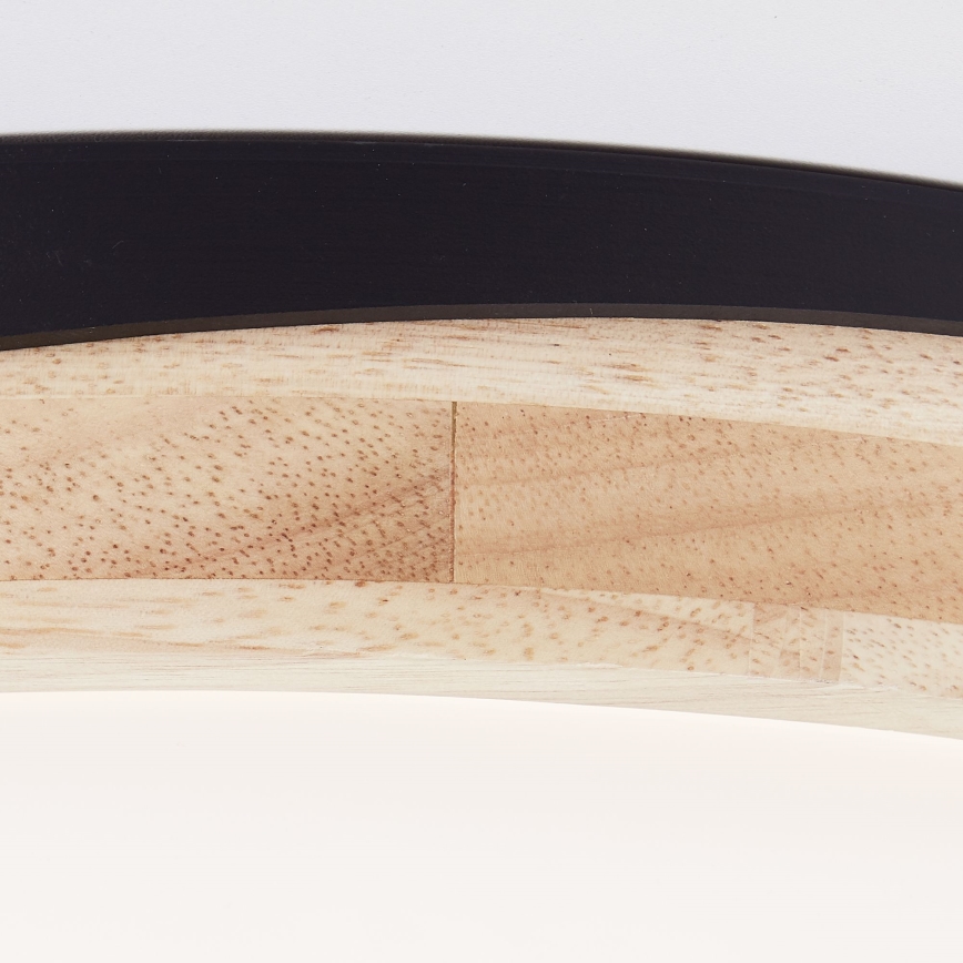 Brilliant - Plafón LED regulable BAARLO LED/24W/230V diá. 35 cm negro/madera de caucho