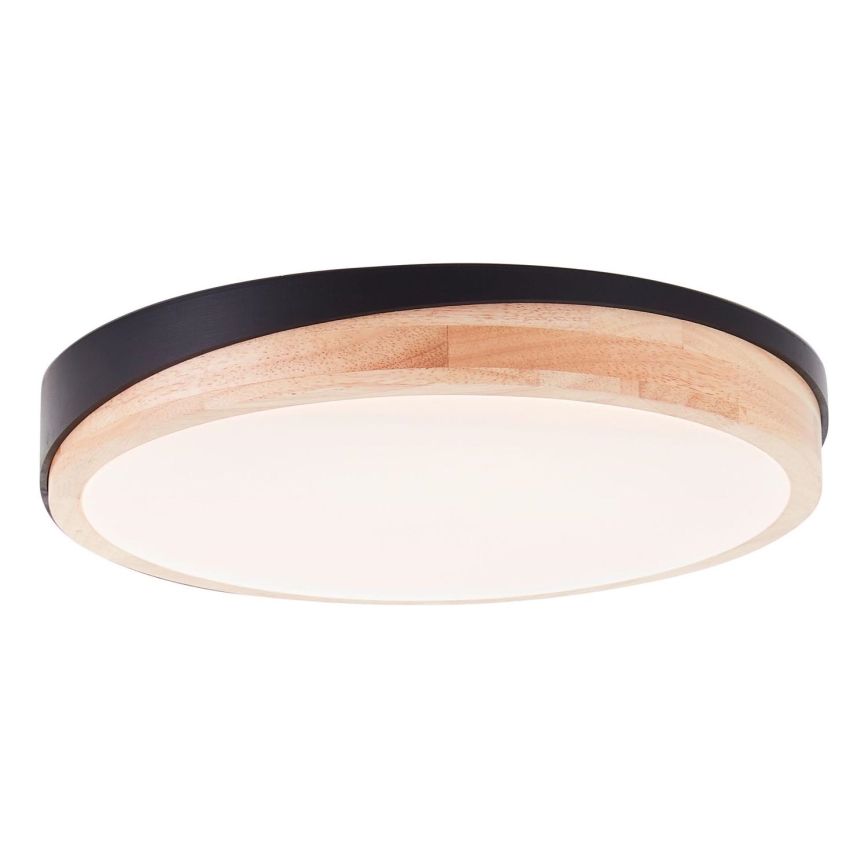 Brilliant - Plafón LED regulable BAARLO LED/24W/230V diá. 35 cm negro/madera de caucho