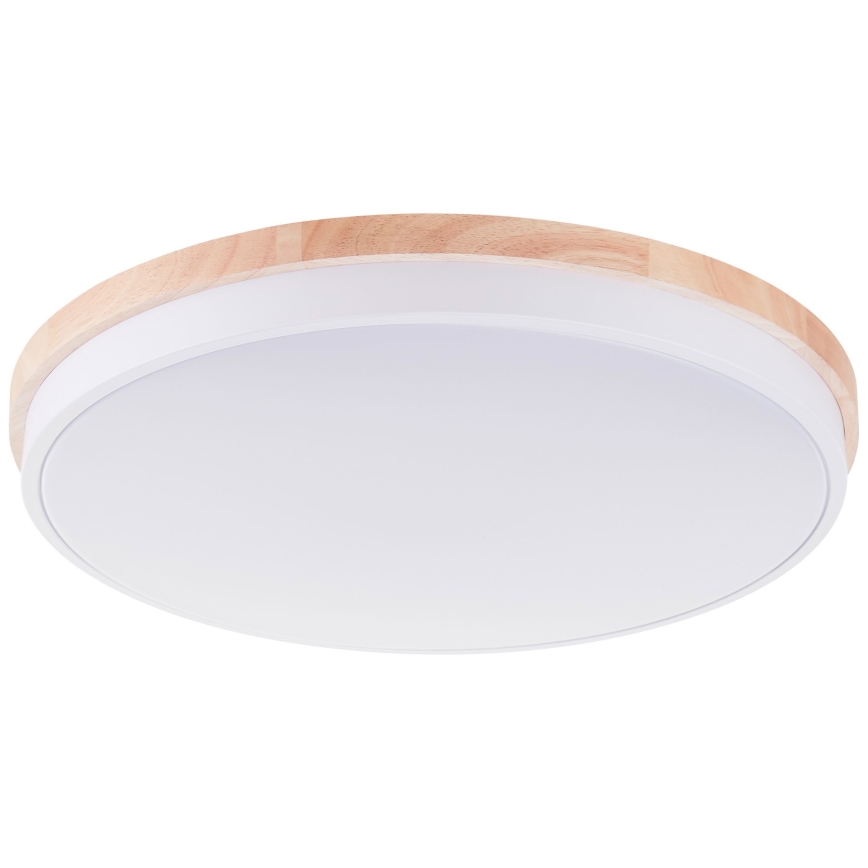 Brilliant - Plafón LED regulable BAARLO LED/36W/230V 3000-6500K diá. 50 cm blanco/madera de caucho + control remoto