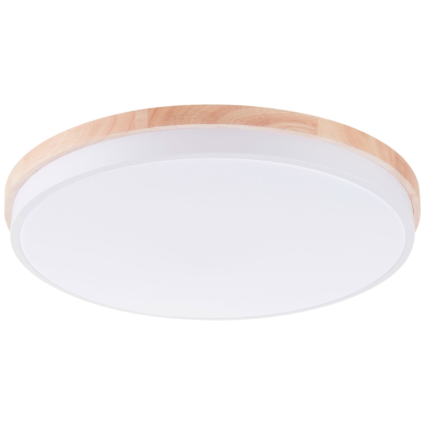 Brilliant - Plafón LED regulable BAARLO LED/36W/230V 3000-6500K diá. 50 cm blanco/madera de caucho + control remoto