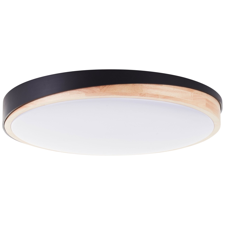 Brilliant - Plafón LED regulable BAARLO LED/36W/230V 3000-6500K diá. 50 cm negro/madera de caucho + control remoto