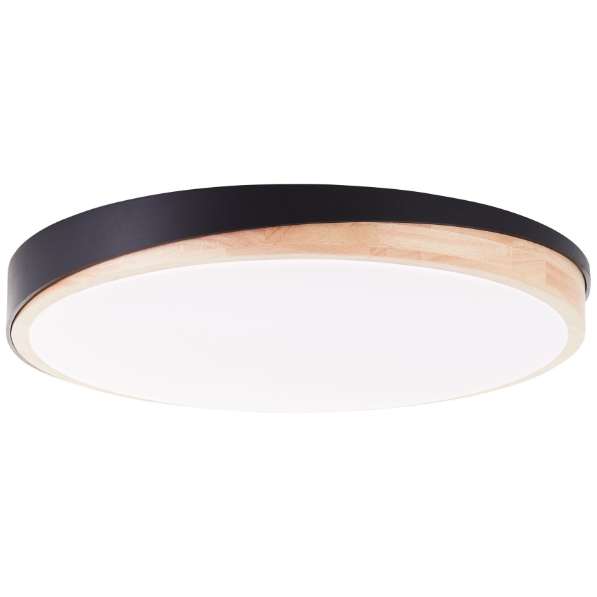 Brilliant - Plafón LED regulable BAARLO LED/36W/230V 3000-6500K diá. 50 cm negro/madera de caucho + control remoto
