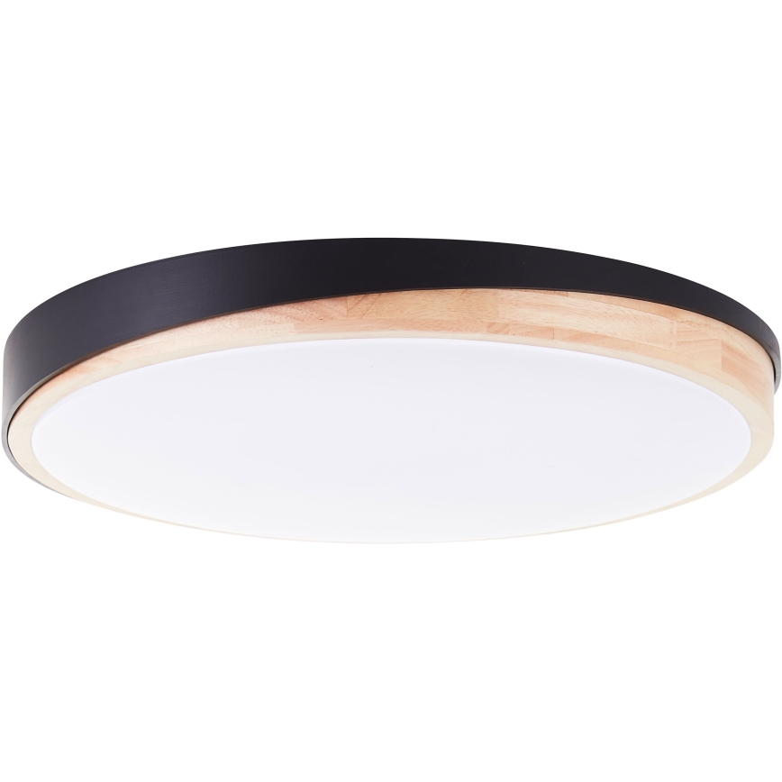 Brilliant - Plafón LED regulable BAARLO LED/36W/230V 3000-6500K diá. 50 cm negro/madera de caucho + control remoto