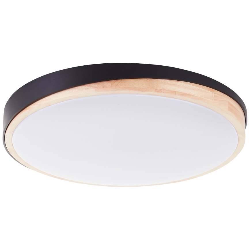 Brilliant - Plafón LED regulable BAARLO LED/36W/230V 3000-6500K diá. 50 cm negro/madera de caucho + control remoto