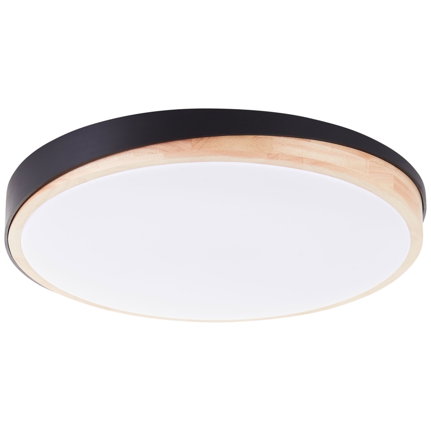 Brilliant - Plafón LED regulable BAARLO LED/36W/230V 3000-6500K diá. 50 cm negro/madera de caucho + control remoto