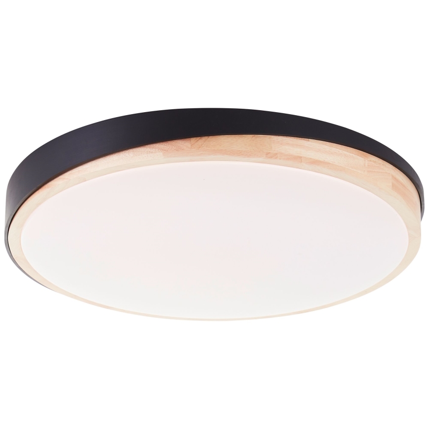 Brilliant - Plafón LED regulable BAARLO LED/36W/230V 3000-6500K diá. 50 cm negro/madera de caucho + control remoto