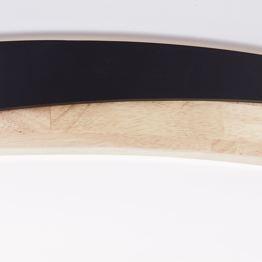 Brilliant - Plafón LED regulable BAARLO LED/36W/230V 3000-6500K diá. 50 cm negro/madera de caucho + control remoto