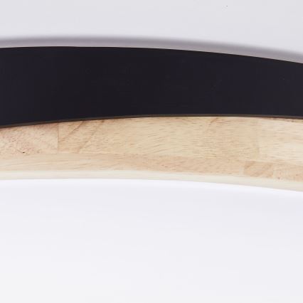 Brilliant - Plafón LED regulable BAARLO LED/36W/230V 3000-6500K diá. 50 cm negro/madera de caucho + control remoto