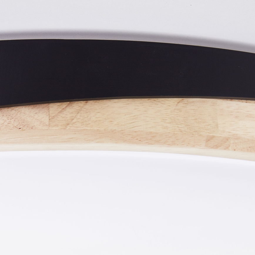 Brilliant - Plafón LED regulable BAARLO LED/36W/230V 3000-6500K diá. 50 cm negro/madera de caucho + control remoto
