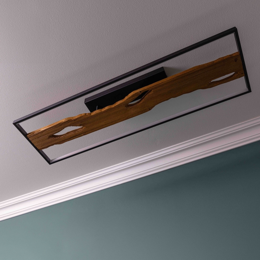 Brilliant - Plafón LED regulable CHAUMONT LED/48W/230V madera de caucho