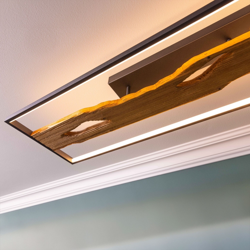 Brilliant - Plafón LED regulable CHAUMONT LED/48W/230V madera de caucho