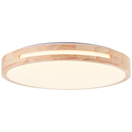 Brilliant - Plafón LED regulable WOODBURY LED/24W/230V diá. 39 cm madera de caucho